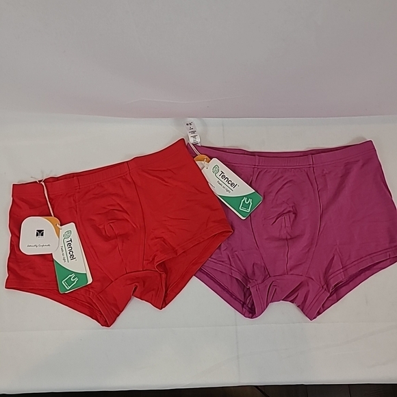NWT Tani Boxer Trunks Tencel Modal 2 Pack Purple Red Sz S - Picture 1 of 7